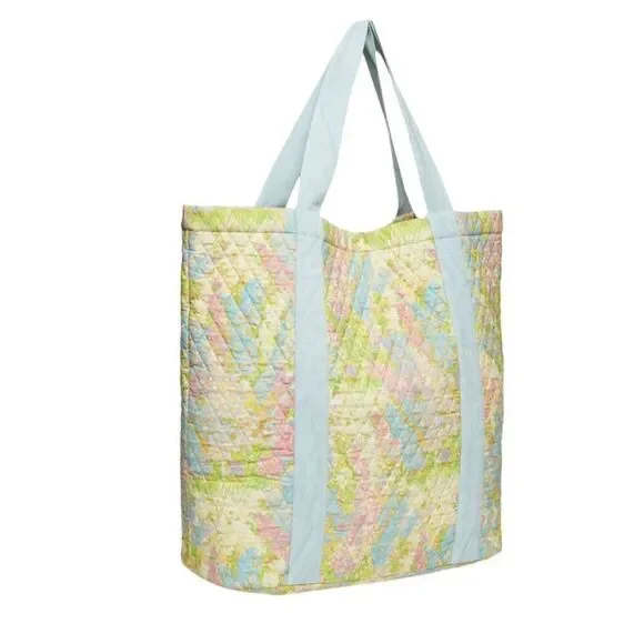 LoveShackFancy Quilted Cotton Henderson Tote Pastel Fields NWT MSRP $195